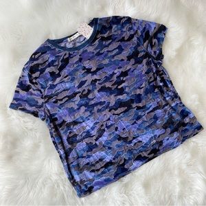 Free People Velvet Camo Tee Shirt
